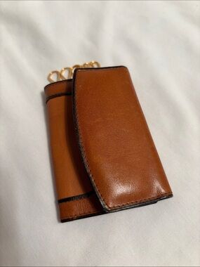Leather Key Holder Wallet - Brown